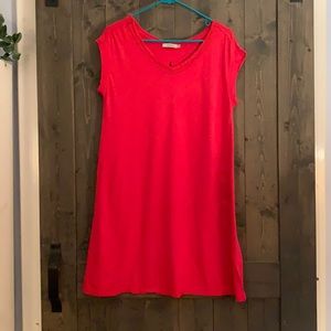 Dalia • Red Cap Sleeve T-shirt Dress